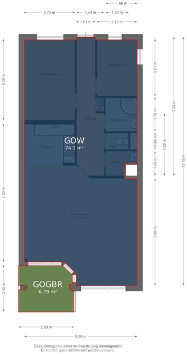 Plattegrond niet in brochure